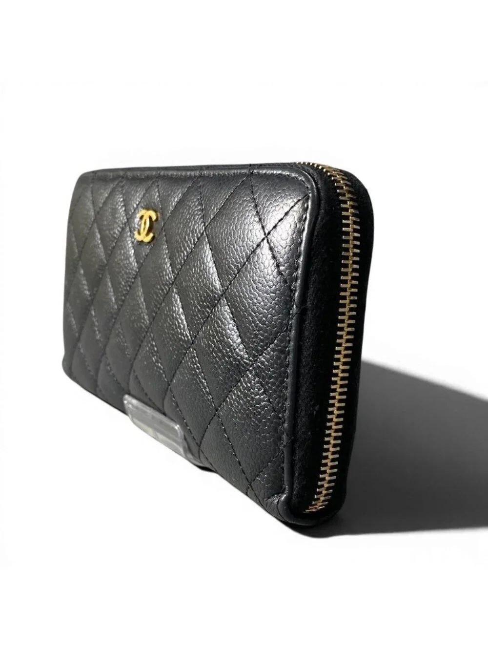 Chanel G9 Quilted Caviar Leather Wallet Black